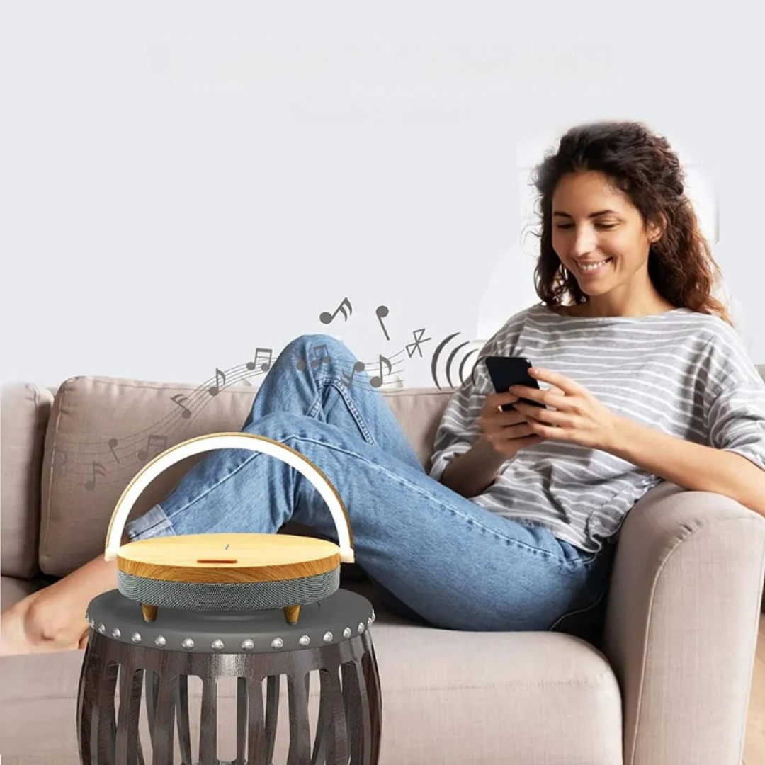 Modern Table Lamp | Wireless Charger and Bluetooth Speaker