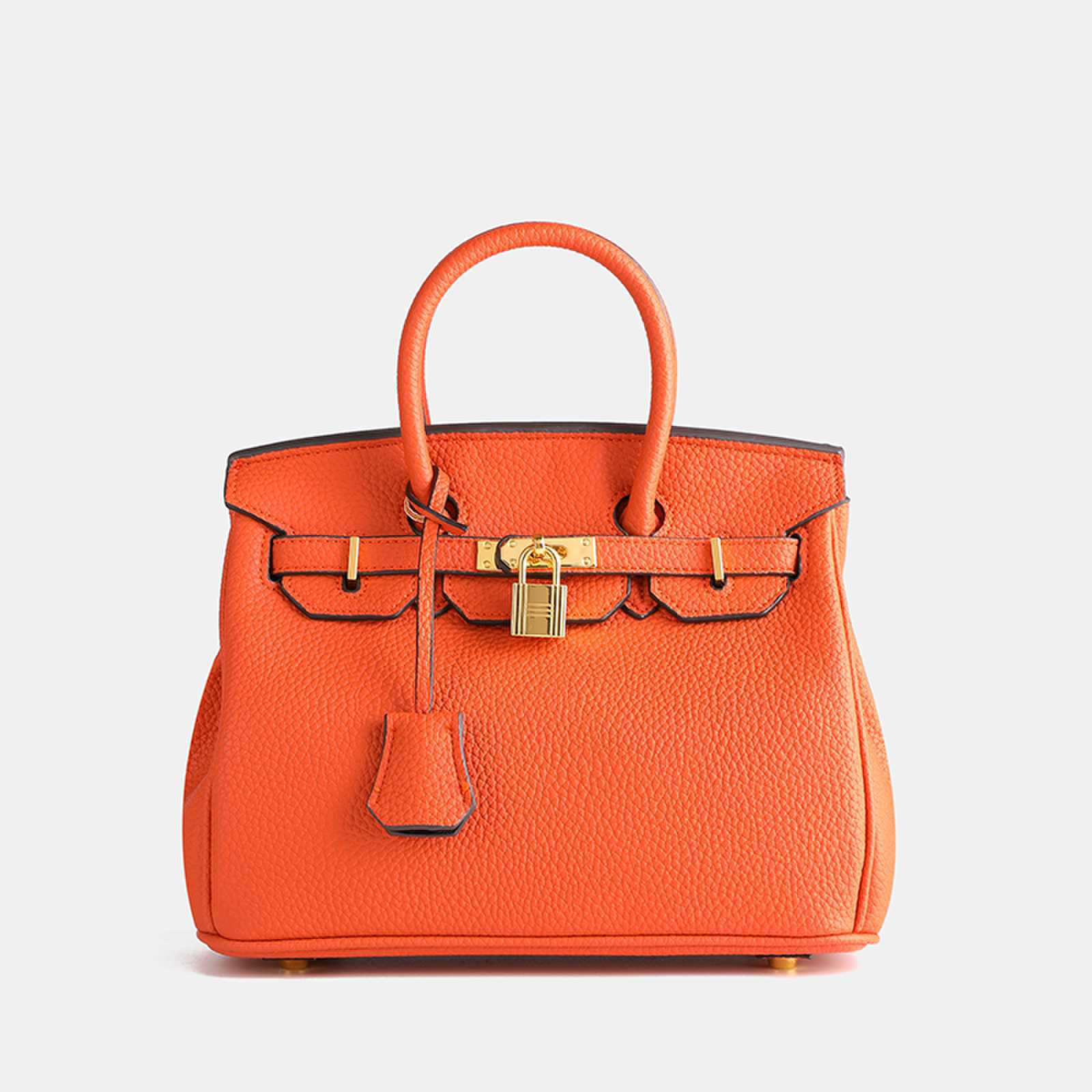 Classic Structured Handbag | Black Leather With Gold Hardware
