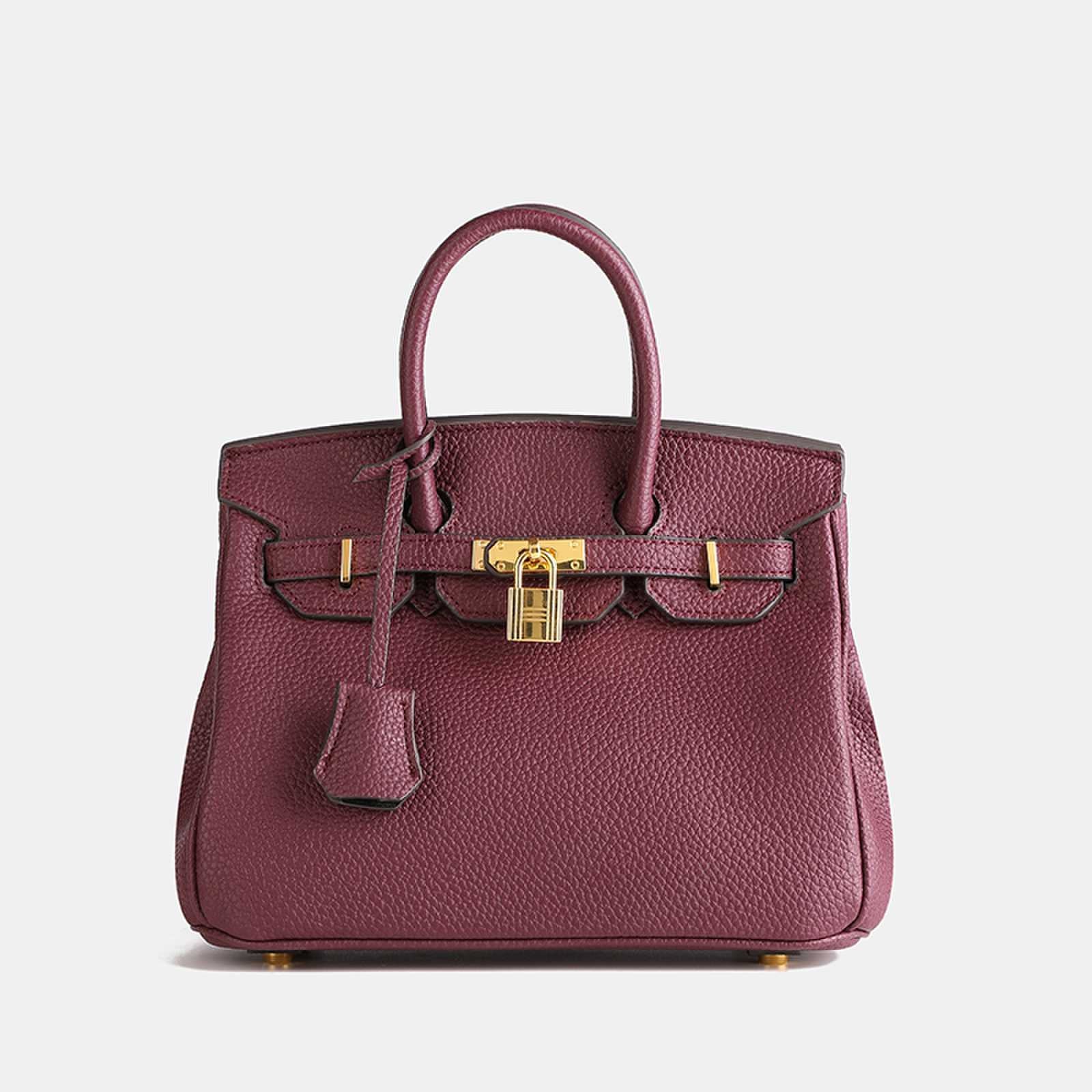 Classic Structured Handbag | Black Leather With Gold Hardware