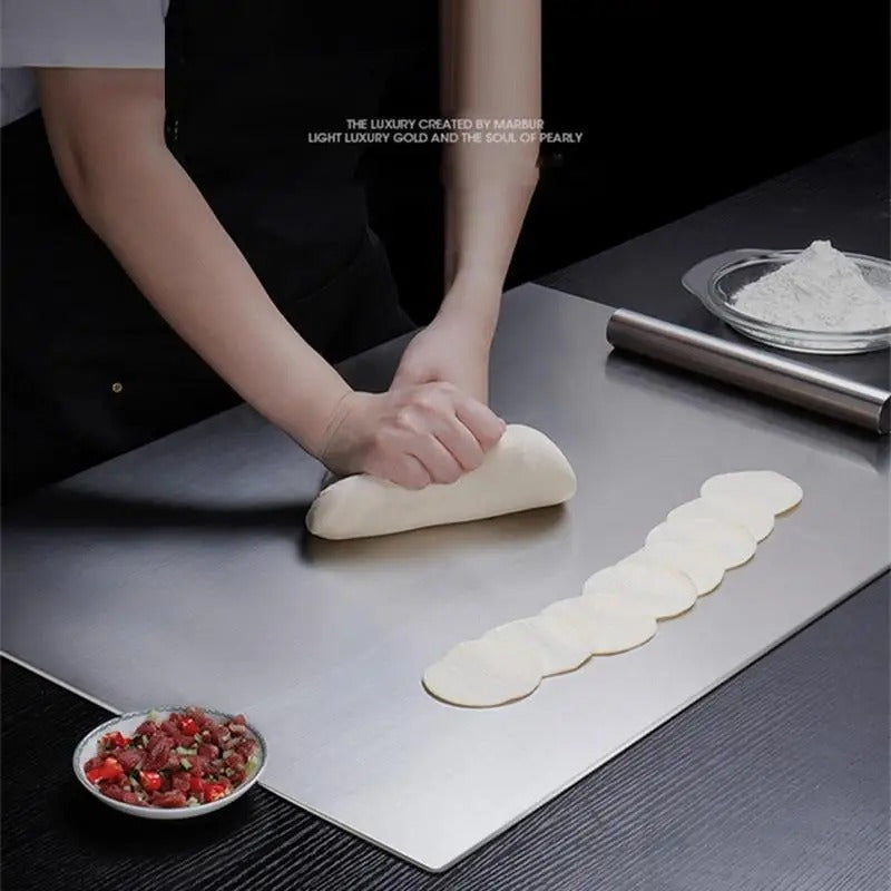Stainless Steel Cutting Board | Durable Kitchen Surface With Raised Edge