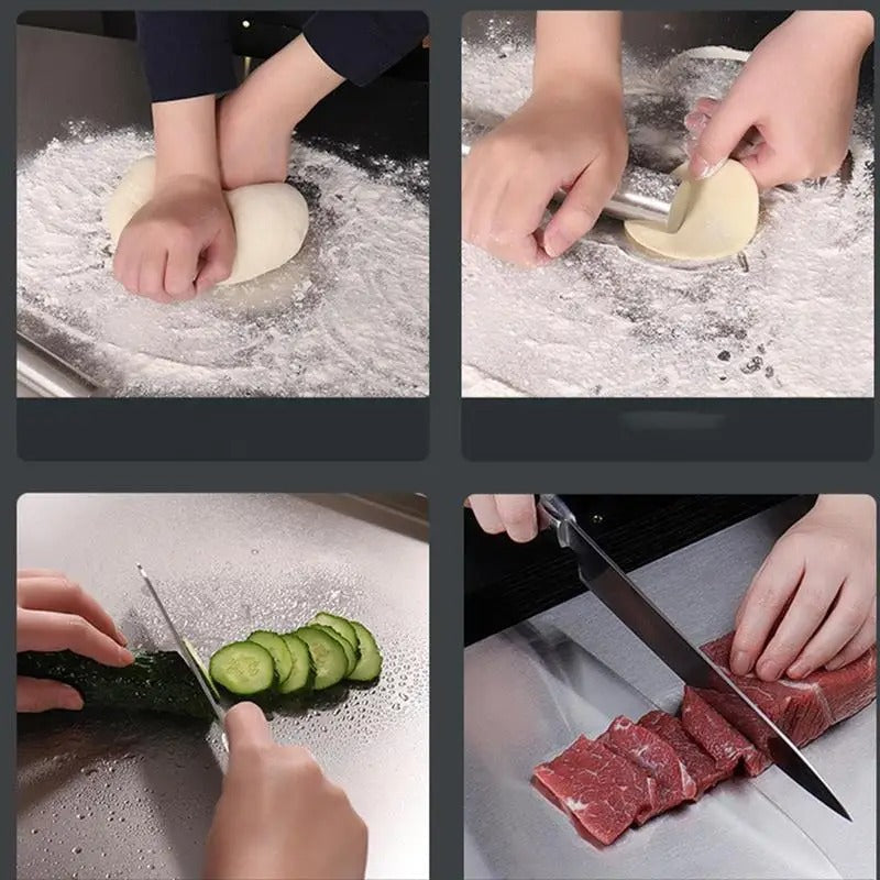 Stainless Steel Cutting Board | Durable Kitchen Surface With Raised Edge