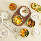 Insulated Stainless Steel Lunch Box | Double Container Set with Thermal Bag