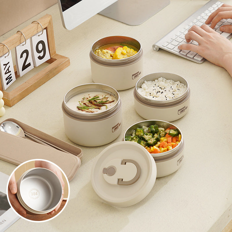 Insulated Stainless Steel Lunch Box | Double Container Set with Thermal Bag