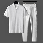 Premium Cotton Summer Set | Linen Textured Two-Piece Loungewear