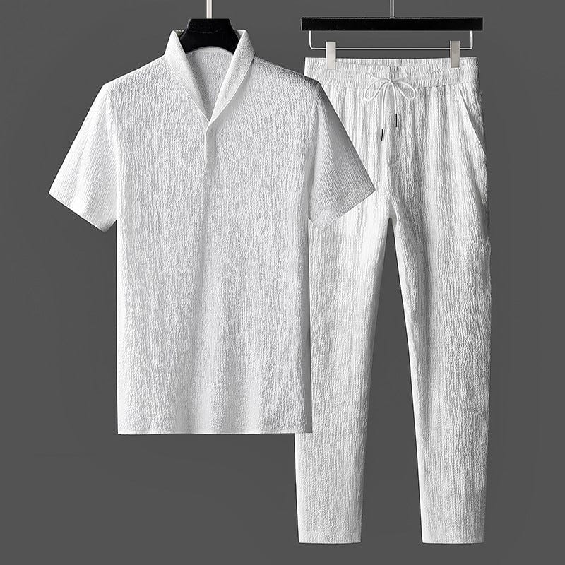 Premium Cotton Summer Set | Linen Textured Two-Piece Loungewear