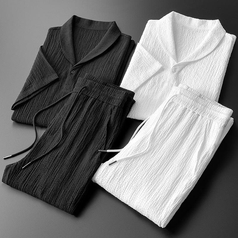 Premium Cotton Summer Set | Linen Textured Two-Piece Loungewear
