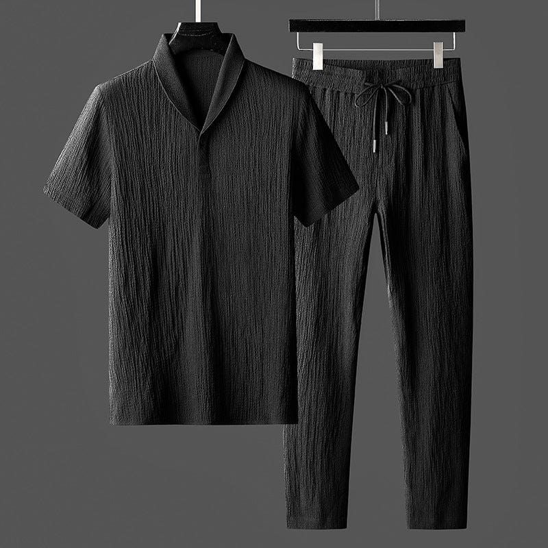 Premium Cotton Summer Set | Linen Textured Two-Piece Loungewear