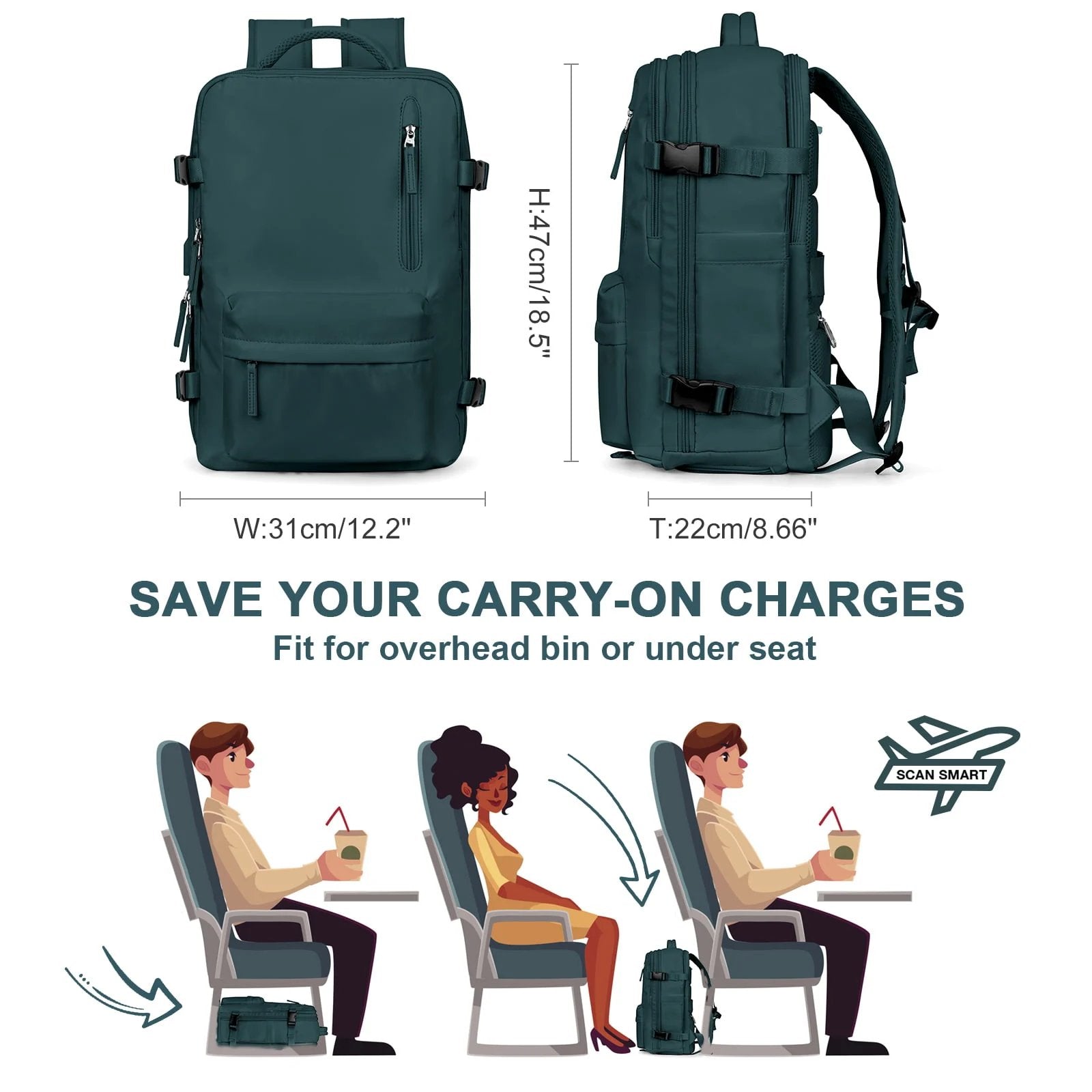 Women's Travel Backpack | USB Charging Port and Anti-Theft Design