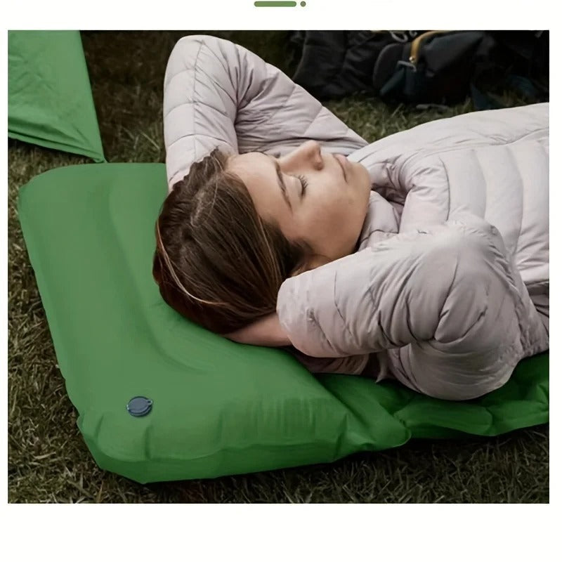 Camping Sleeping Pad | Inflatable Air Mattress with Built-in Pump