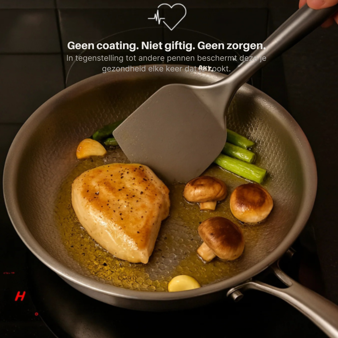 Titanium Cookware Set | PFAS-Free Hammered Pan with Utensils Bundle
