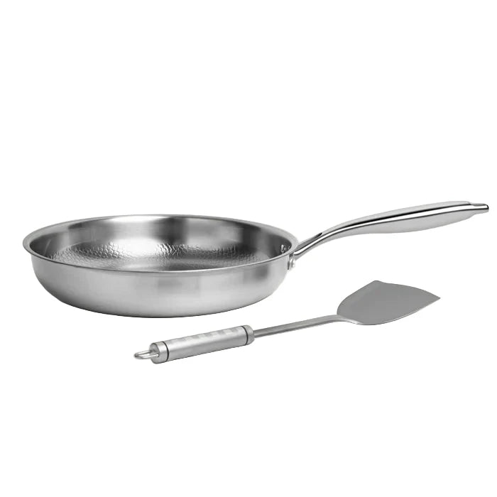 Titanium Hammered Pan Set | PFAS-Free Non-Stick Cookware with Matching Utensils