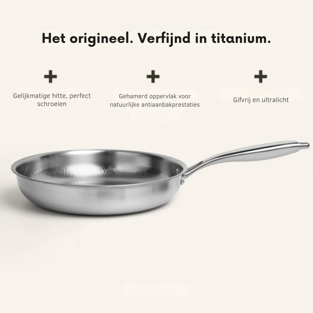 Titanium Hammered Pan Set | PFAS-Free with Matching Utensils