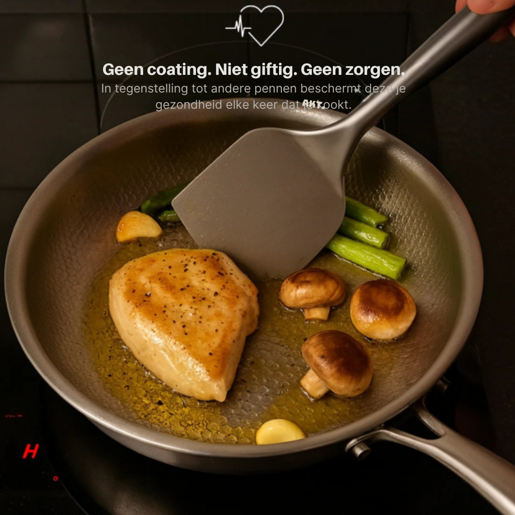 Titanium Hammered Pan Set | PFAS-Free Non-Stick Cookware with Matching Utensils