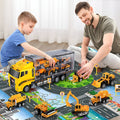 Construction Vehicle Toy Set | Interactive Play Mat And Storage Case