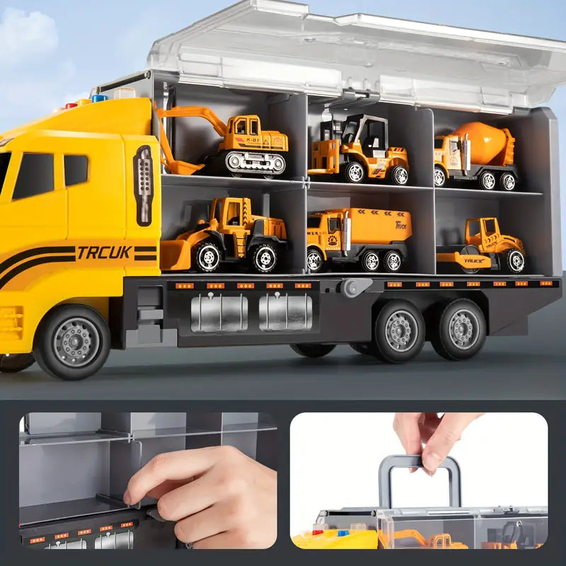 Construction Vehicle Toy Set | Interactive Play Mat And Storage Case