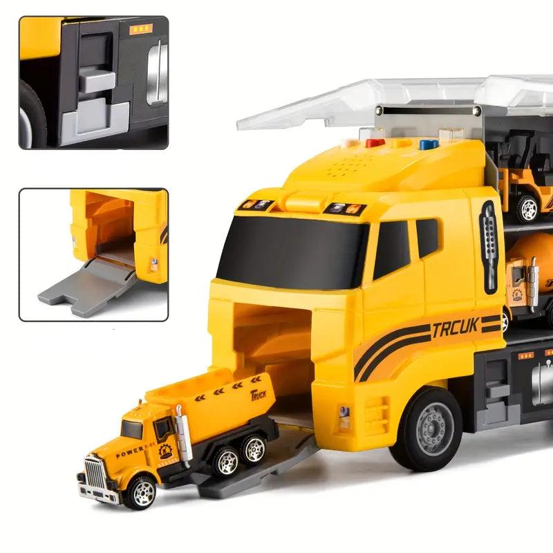 Construction Vehicle Toy Set | Interactive Play Mat And Storage Case