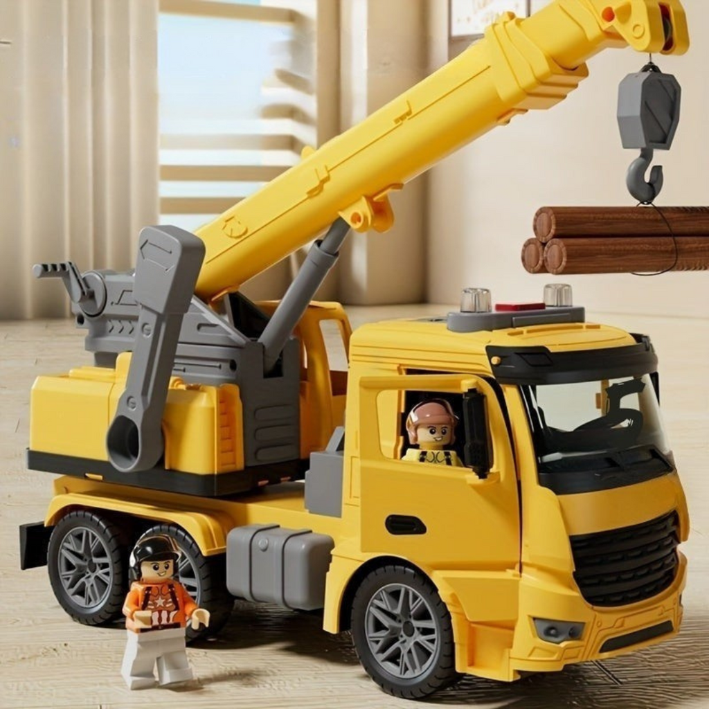Construction Crane Truck | Interactive Educational Vehicle with Moving Arm