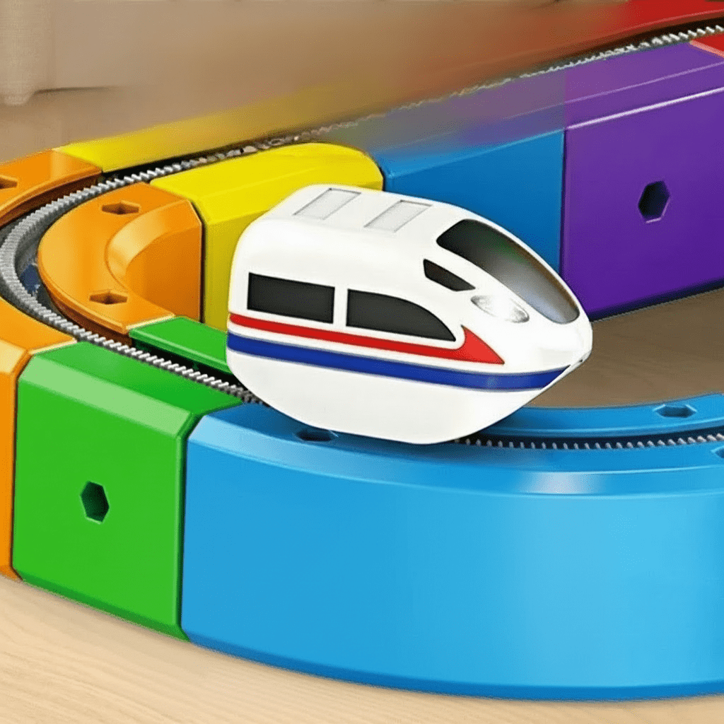 3D Railway Construction Kit | Modular STEM Building Set with Rechargeable Train