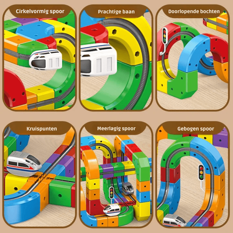 3D Railway Construction Kit | Modular STEM Building Set with Rechargeable Train