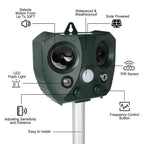 Solar Ultrasonic Bird Repeller | Motion Sensor Garden Protection