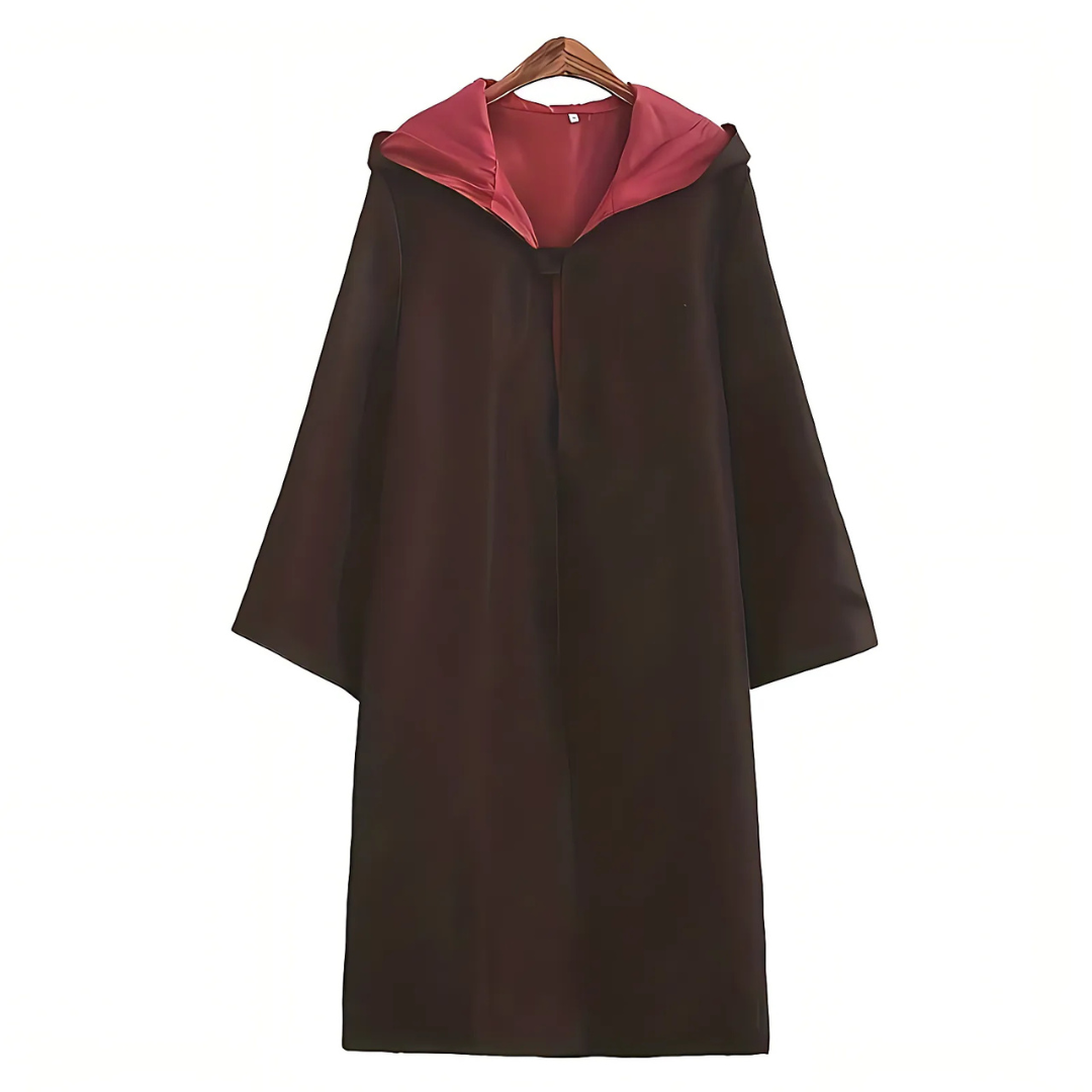 Hooded Halloween Robe | Reversible Brown and Red Design