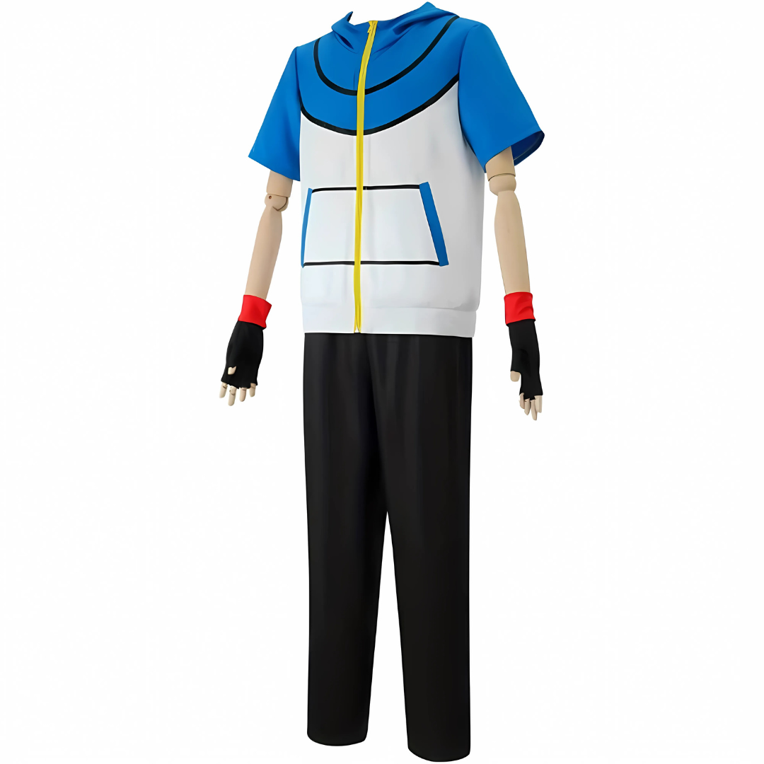 Anime Trainer Costume Set | Blue White Short Sleeve Collection