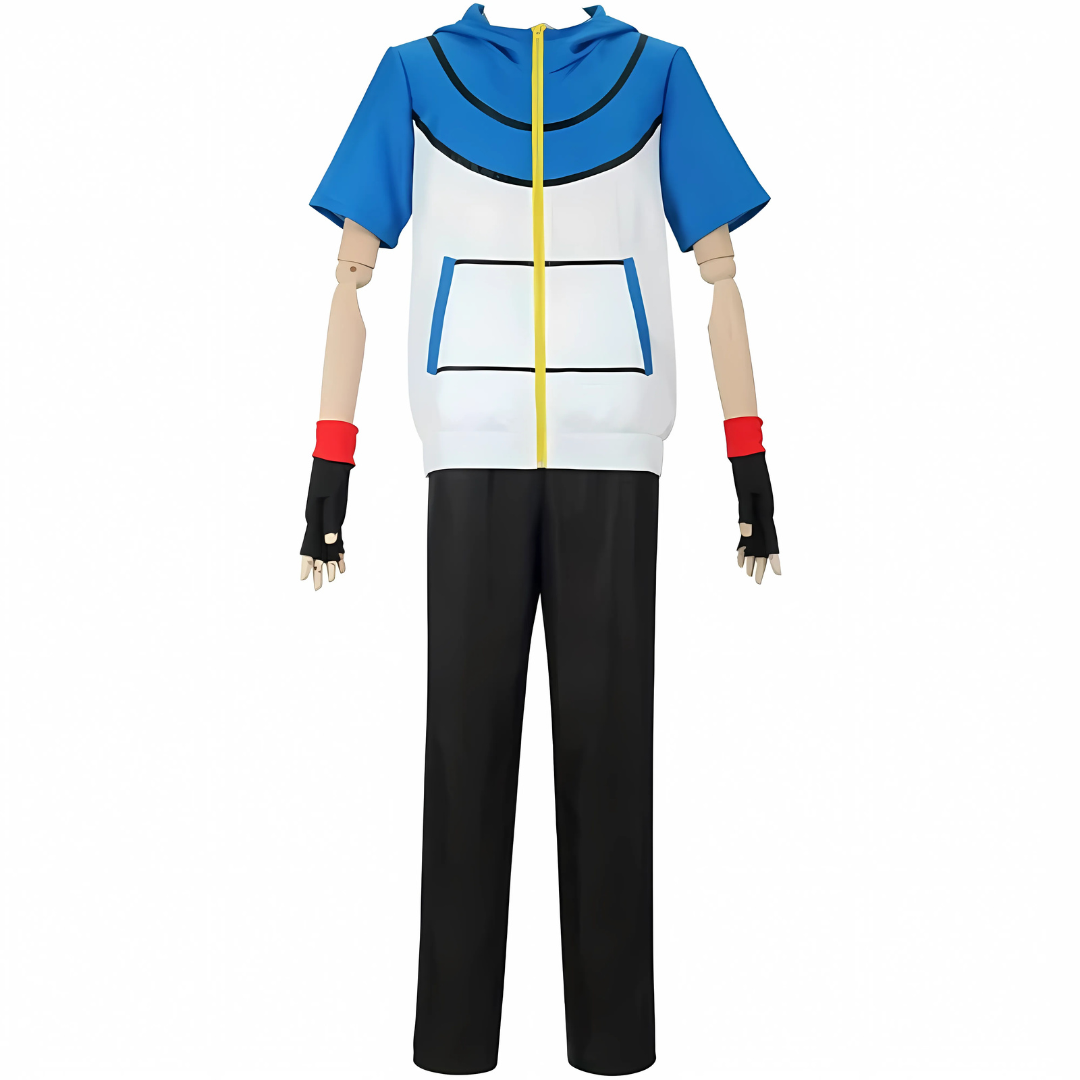 Anime Trainer Costume Set | Blue White Short Sleeve Collection