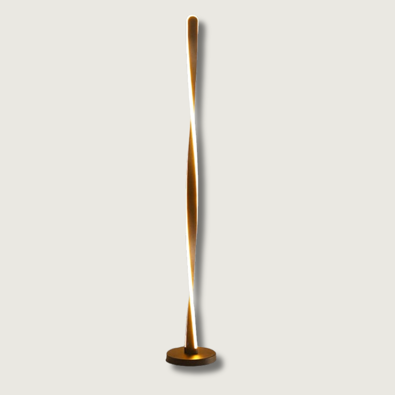 Modern LED Floor Lamp | Twisted Aluminum Design