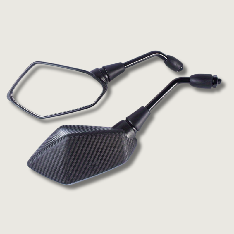 Universal Motorcycle Mirrors | Hexagonal Carbon Fiber Design