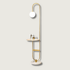 Modern Floor Lamp with Table | Brass and Marble Design