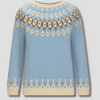 Nordic Wool Sweater | Fair Isle Pattern In Sky Blue