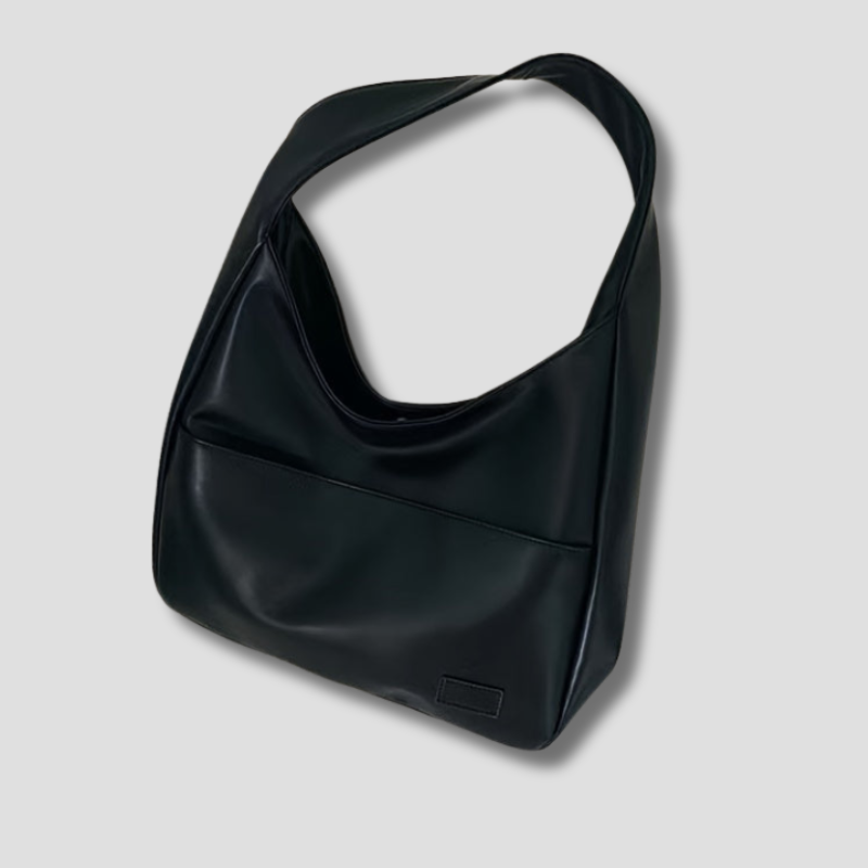 Premium Leather Hobo Bag | Classic Black Minimalist Design