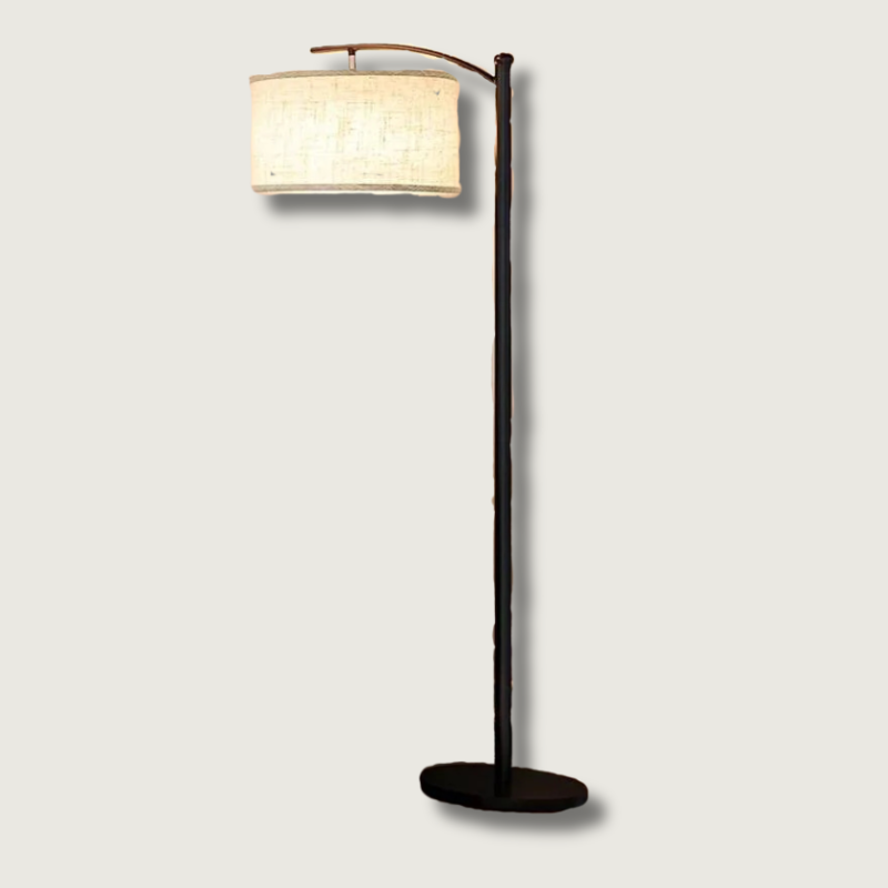 Modern Arc Floor Lamp | Adjustable Linen Shade
