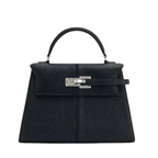 Leather Crossbody Bag | Trapezoid Design With Silver Hardware