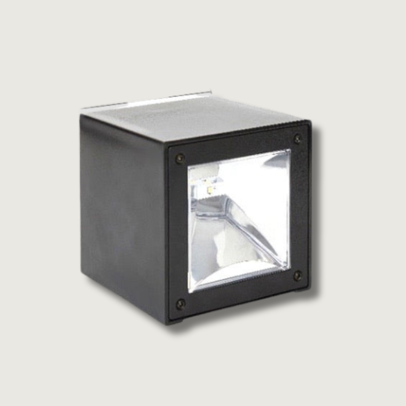 Modern Outdoor Wall Light | Solar Powered Cube Design