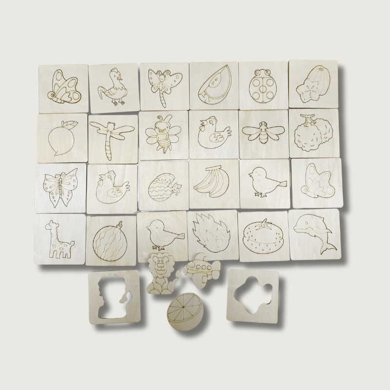 Montessori Drawing Templates | Wooden Educational Art Set