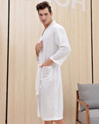 Waffle Knit Spa Robe | Cotton Kimono Style Bathrobe