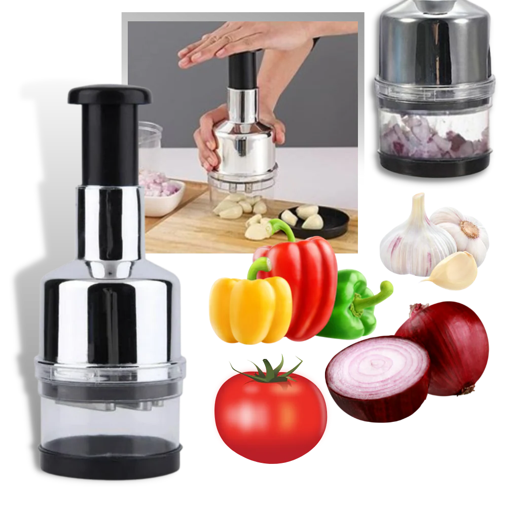 Stainless Steel Vegetable Chopper | Manual Press Design