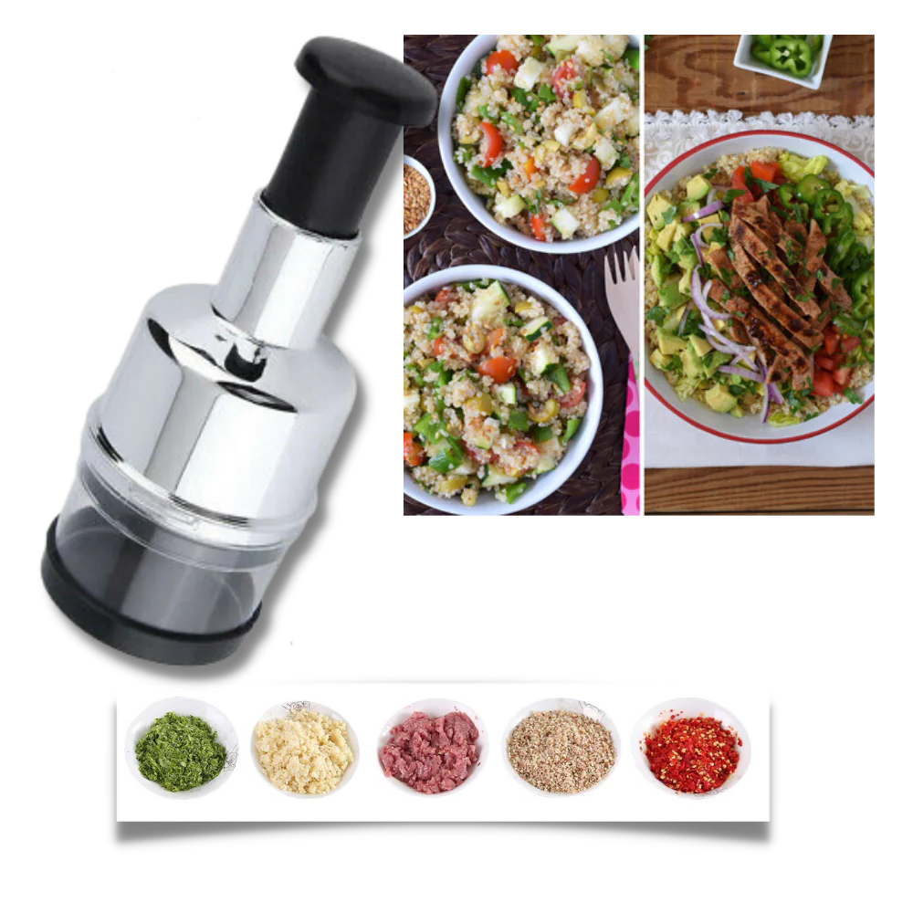 Stainless Steel Vegetable Chopper | Manual Press Design