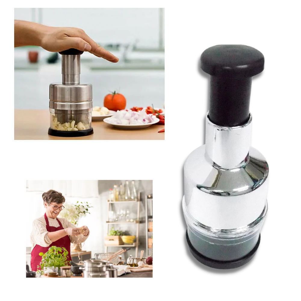 Stainless Steel Vegetable Chopper | Manual Press Design