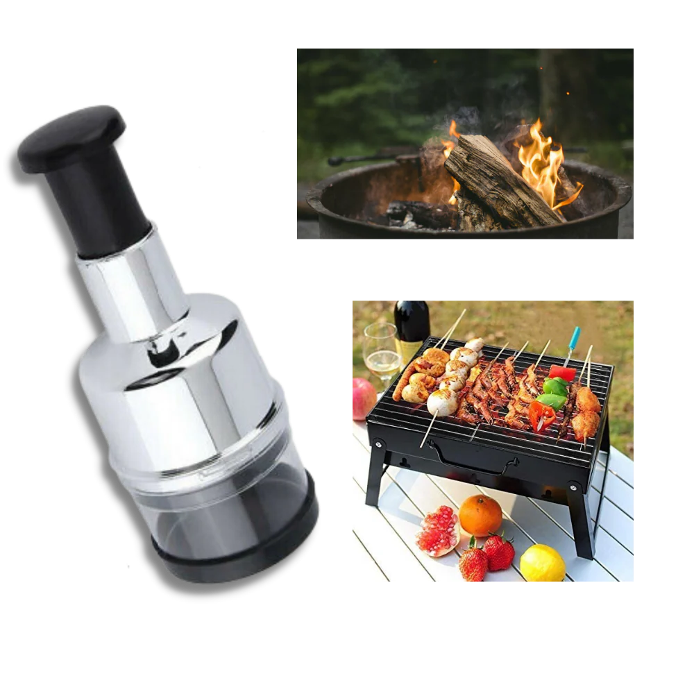 Stainless Steel Vegetable Chopper | Manual Press Design