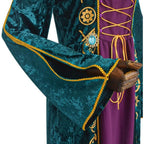 Medieval Velvet Dress | Emerald & Purple Renaissance Gown