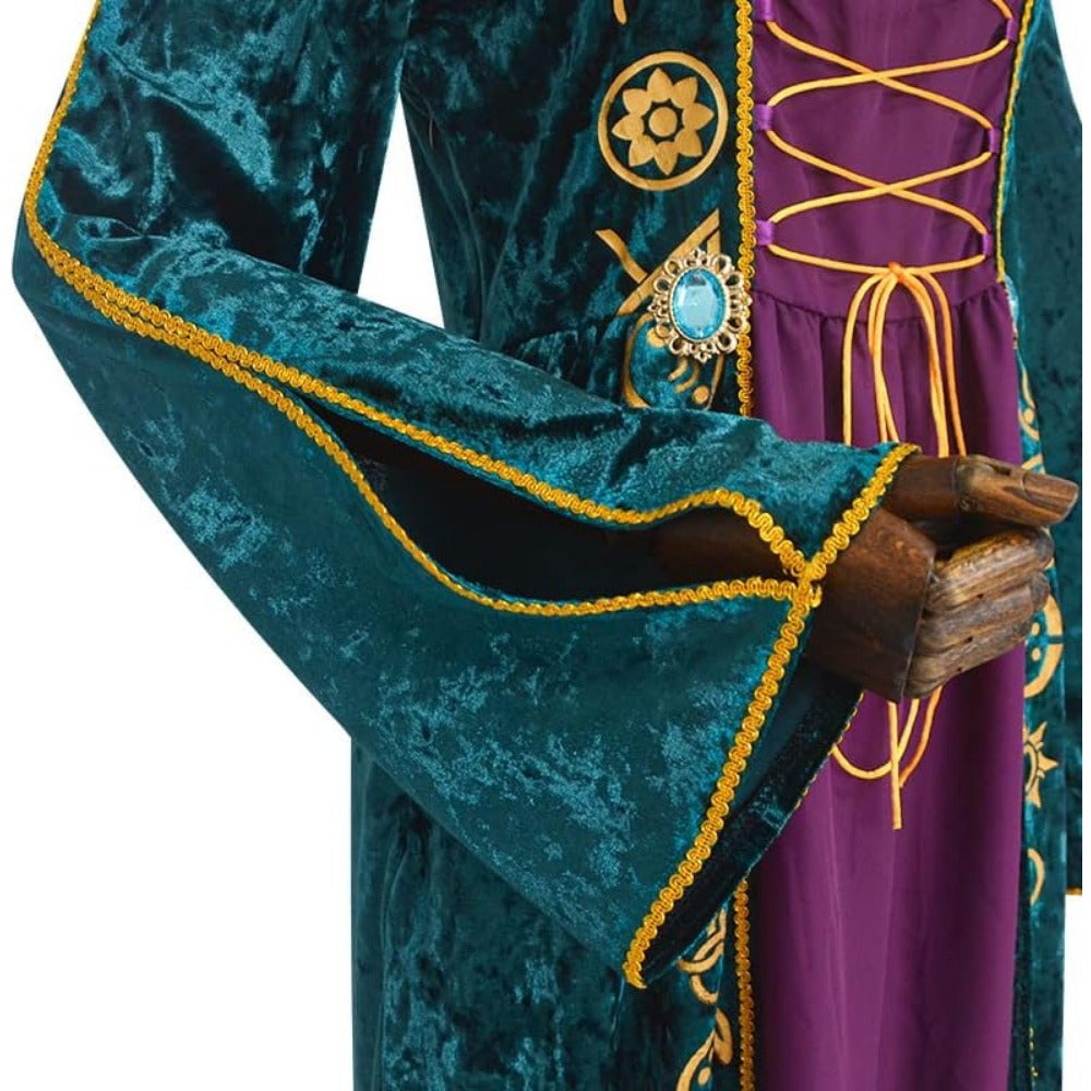 Medieval Velvet Dress | Emerald & Purple Renaissance Gown