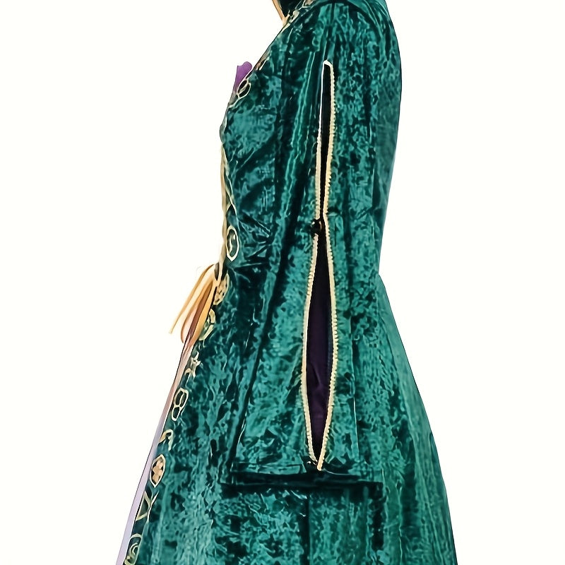 Medieval Velvet Dress | Emerald & Purple Renaissance Gown