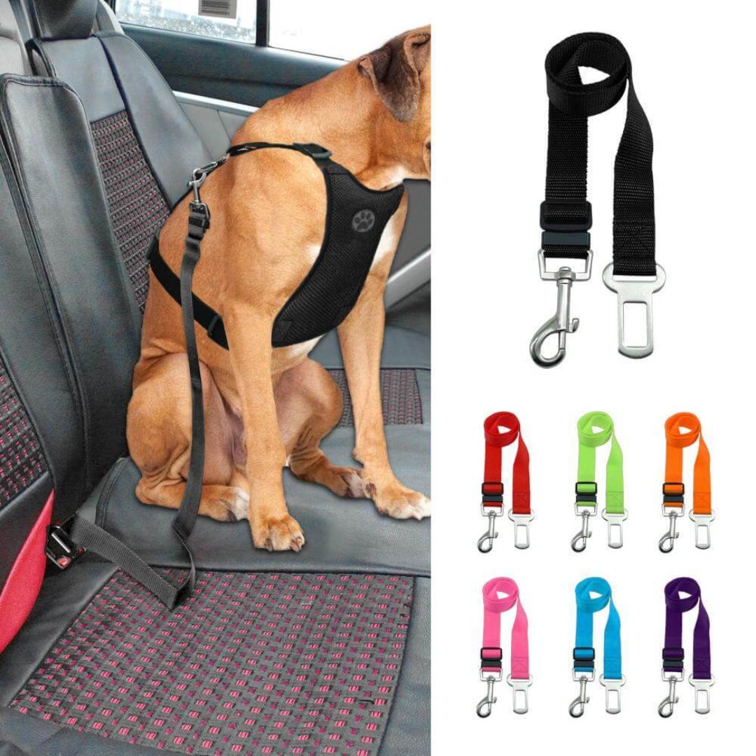 Pet Safety Car Belt | Adjustable Length with Rotating Clip