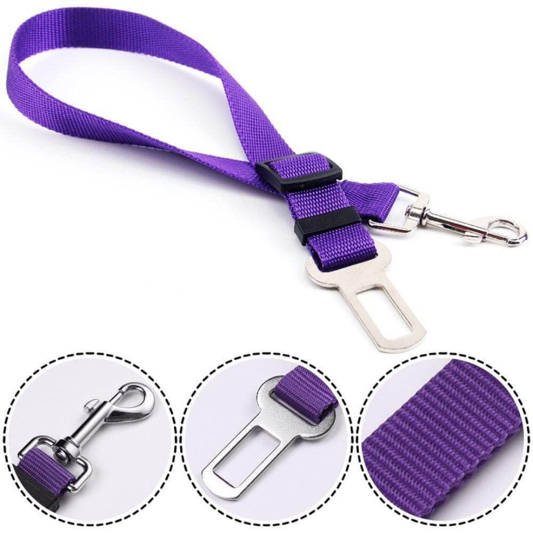 Pet Safety Car Belt | Adjustable Length with Rotating Clip