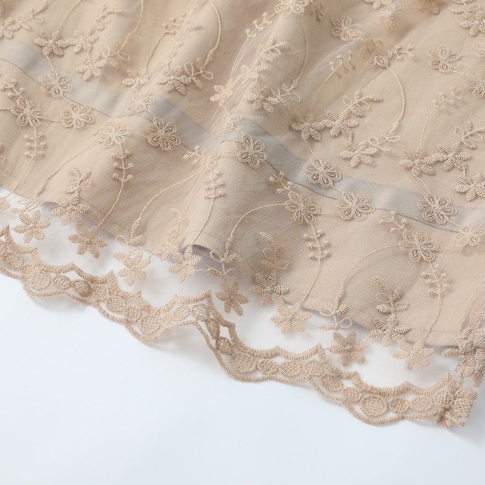 Traditional Dirndl Dress | Vintage Apricot With Lace Apron