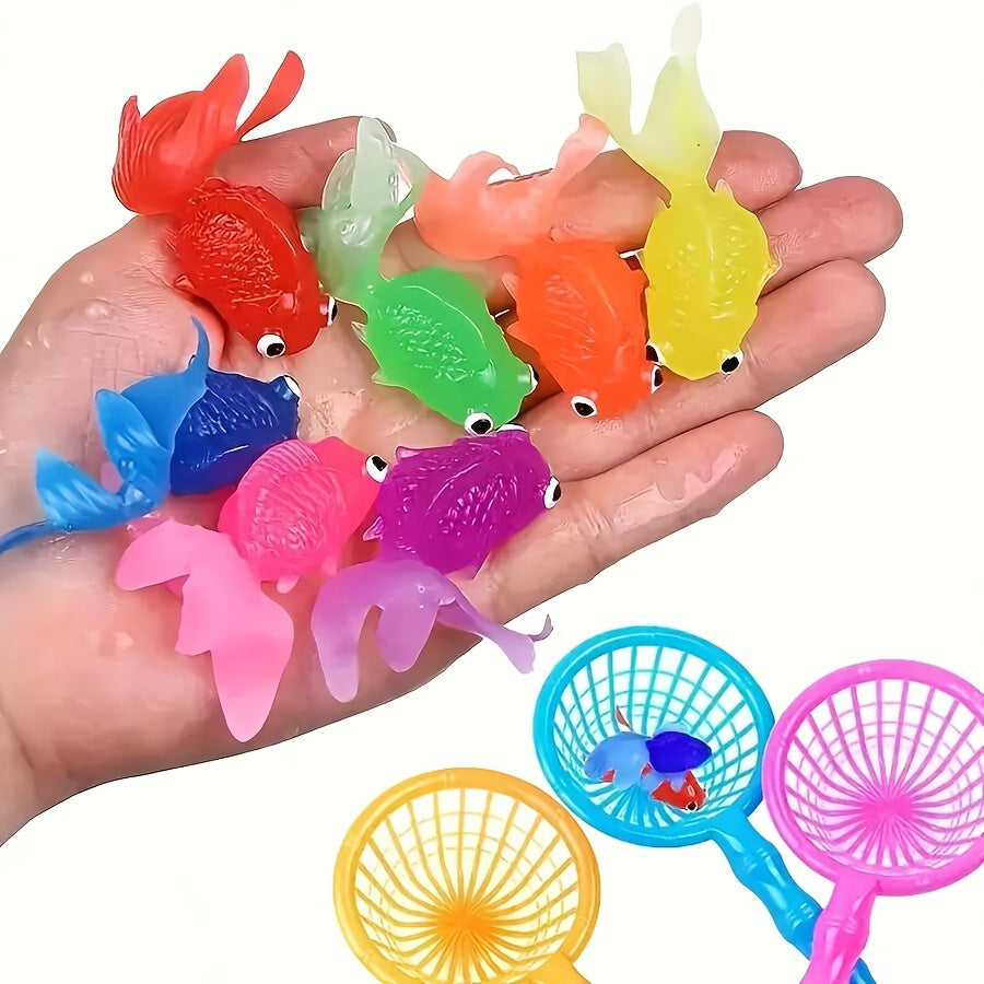 Floating Bath Fish Toys | 12-Pack Rubber Animal Set