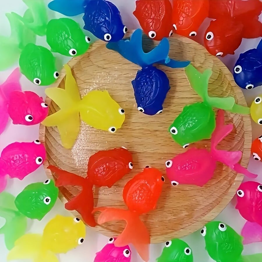 Floating Bath Fish Toys | 12-Pack Rubber Animal Set