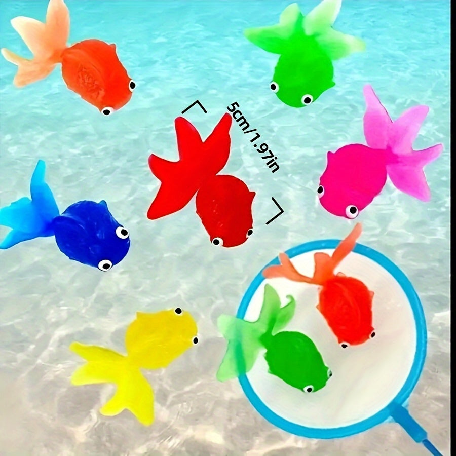 Floating Bath Fish Toys | 12-Pack Rubber Animal Set